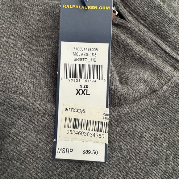 Polo by Ralph Lauren Men's Charcoal Zip-Up Sweater - Picture 4 of 4